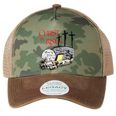 Christ Is Risen Empty Tomb Cross Jesus Risen Easter Legacy Tie Dye Trucker Hat