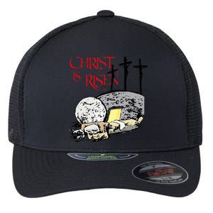 Christ Is Risen Empty Tomb Cross Jesus Risen Easter Flexfit Unipanel Trucker Cap