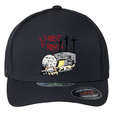 Christ Is Risen Empty Tomb Cross Jesus Risen Easter Flexfit Unipanel Trucker Cap