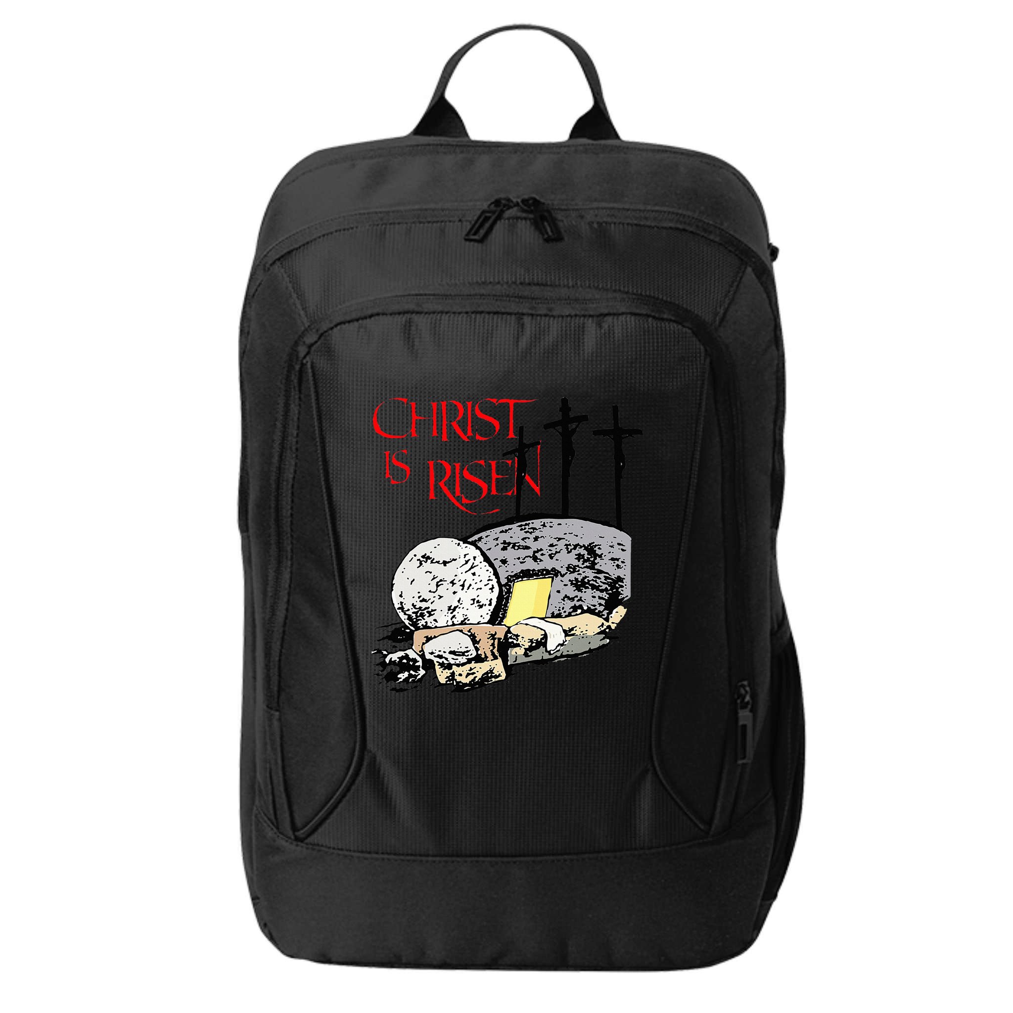 Christ Is Risen Empty Tomb Cross Jesus Risen Easter City Backpack