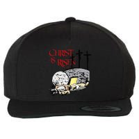 Christ Is Risen Empty Tomb Cross Jesus Risen Easter Wool Snapback Cap