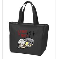 Christ Is Risen Empty Tomb Cross Jesus Risen Easter Zip Tote Bag