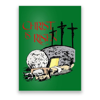 Christ Is Risen Empty Tomb Cross Jesus Risen Easter Poster