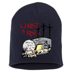 Christ Is Risen Empty Tomb Cross Jesus Risen Easter Short Acrylic Beanie