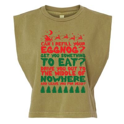 Can I Refill Eggnog Popular Culture Christmas Movie Quote Garment-Dyed Women's Muscle Tee