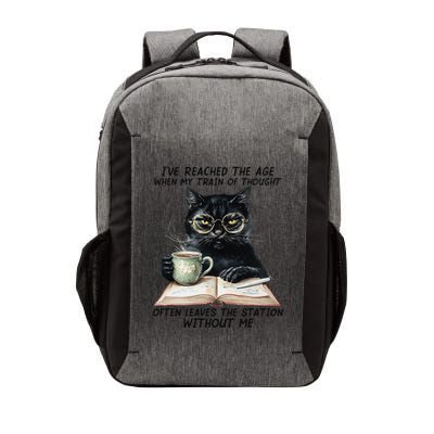 Cat IVe Reached The Age When My Train Of Thought Funny Vector Backpack