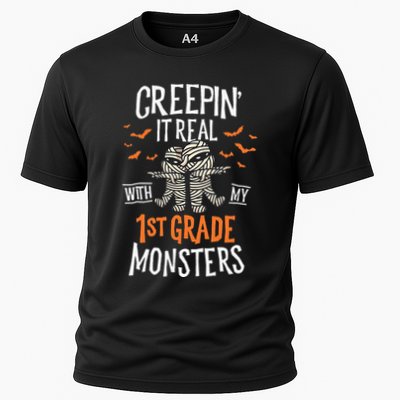 Creepin It Real With My 1st Grade Monsters Halloween Teacher Performance Shirt
