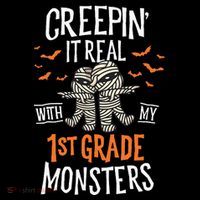 Creepin It Real With My 1st Grade Monsters Halloween Teacher Button
