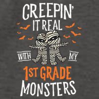 Creepin It Real With My 1st Grade Monsters Halloween Teacher Vector Backpack