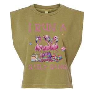 Cool I Run A Quilt Gang Quilting Art For Quilter Sewer Garment-Dyed Women's Muscle Tee