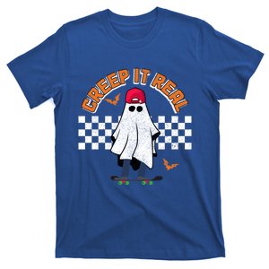 Creep It Real Ghost Skateboard Funny Skater Halloween Gift T-Shirt