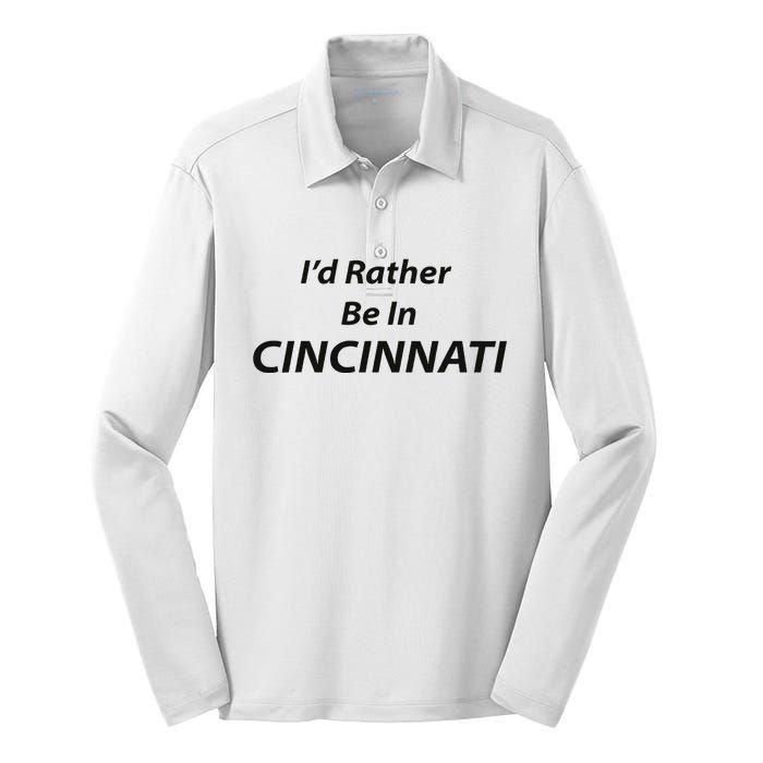 Cincinnati ID Rather Be In Silk Touch Performance Long Sleeve Polo