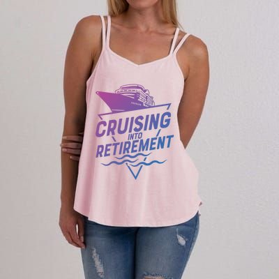 Cruising Into Retiret Cruise Funny Gift Women's Strappy Tank