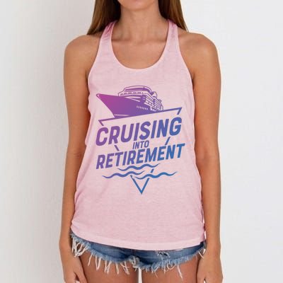 Cruising Into Retiret Cruise Funny Gift Women's Knotted Racerback Tank