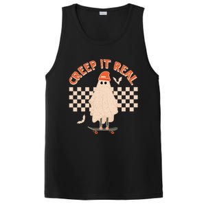 Creep It Real Ghost Skateboard Halloween Graphic Retro Gift PosiCharge Competitor Tank