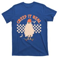 Creep It Real Ghost Skateboard Halloween Graphic Retro Gift T-Shirt