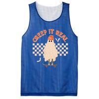 Creep It Real Ghost Skateboard Halloween Graphic Retro Gift Mesh Reversible Basketball Jersey Tank