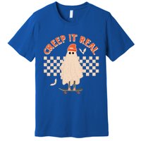 Creep It Real Ghost Skateboard Halloween Graphic Retro Gift Premium T-Shirt