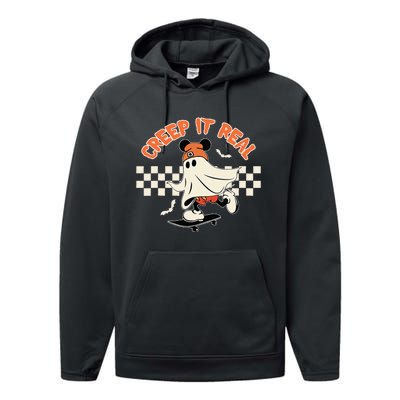 Creep It Real Spooky Ghost Mouse Halloween Performance Fleece Hoodie