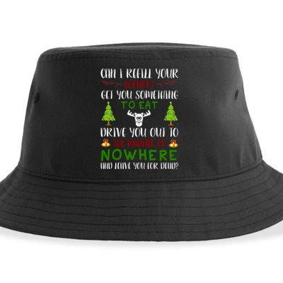 Can I Refill Your Eggnog Funny Christmas Movie Quote Sustainable Bucket Hat