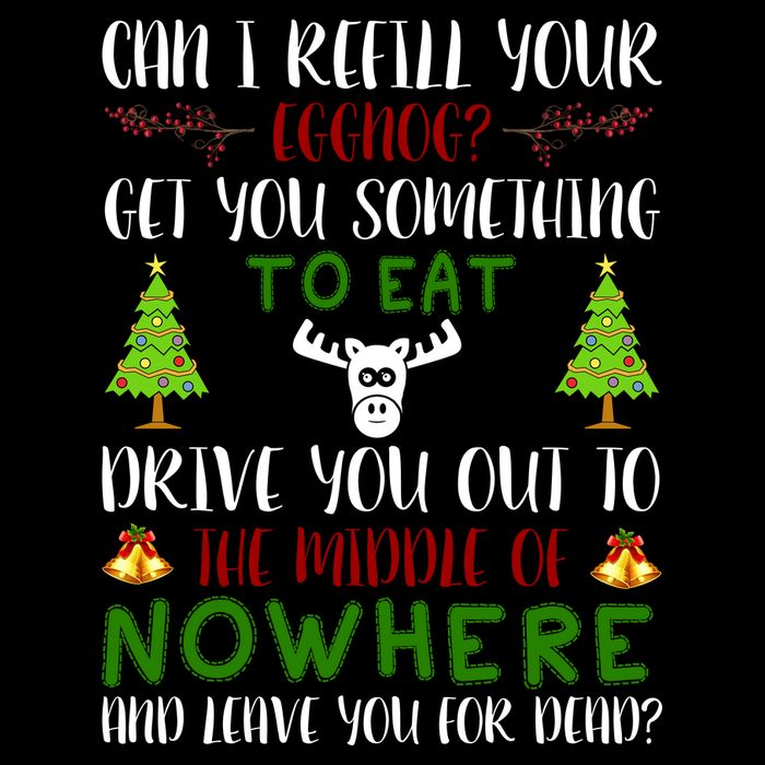 Can I Refill Your Eggnog Funny Christmas Movie Quote Youth Performance Sprint T-Shirt