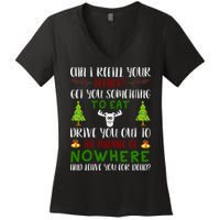Can I Refill Your Eggnog Funny Christmas Movie Quote Women's V-Neck T-Shirt