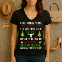 Can I Refill Your Eggnog Funny Christmas Movie Quote Women's V-Neck T-Shirt