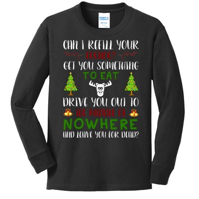 Can I Refill Your Eggnog Funny Christmas Movie Quote Kids Long Sleeve Shirt