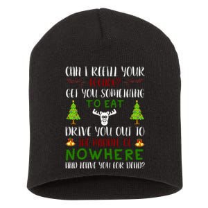 Can I Refill Your Eggnog Funny Christmas Movie Quote Short Acrylic Beanie