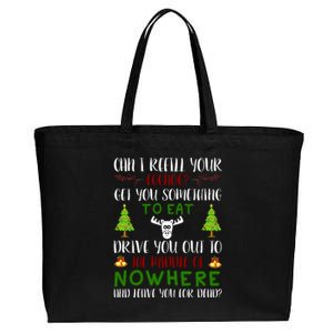 Can I Refill Your Eggnog Funny Christmas Movie Quote Cotton Canvas Jumbo Tote