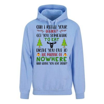 Can I Refill Your Eggnog Funny Christmas Movie Quote Unisex Surf Hoodie