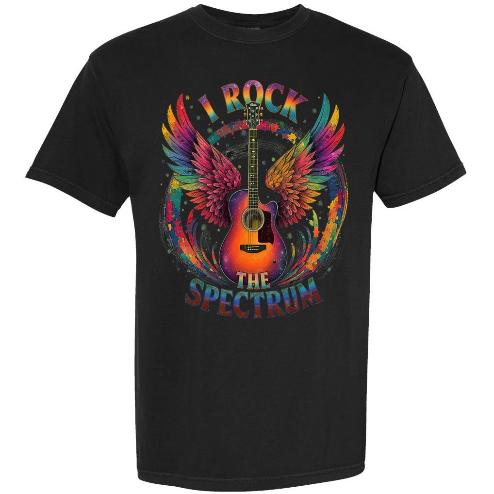 Cute I ROCK THE SPECTRUM Autism Dad Peace Love Unique I Comfort Colors T-Shirt