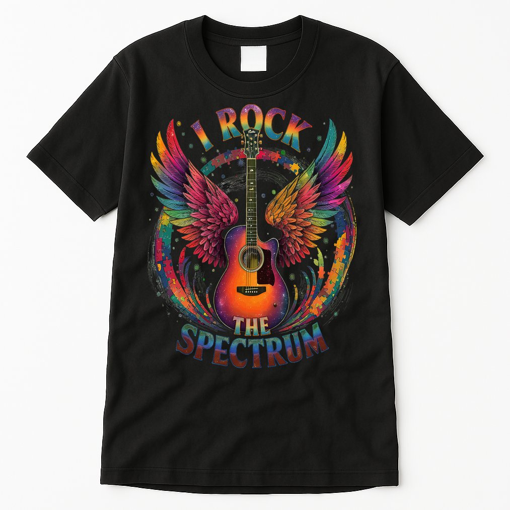 Cute I ROCK THE SPECTRUM Autism Dad Peace Love Unique I Tall T-Shirt