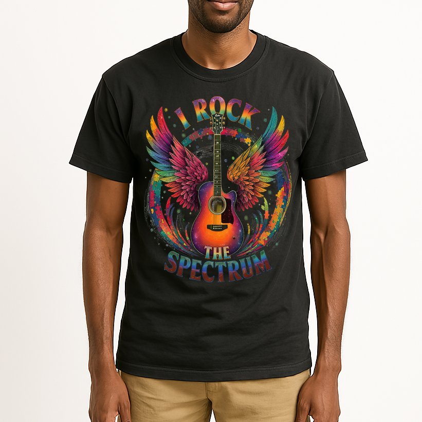 Cute I ROCK THE SPECTRUM Autism Dad Peace Love Unique I Tall T-Shirt