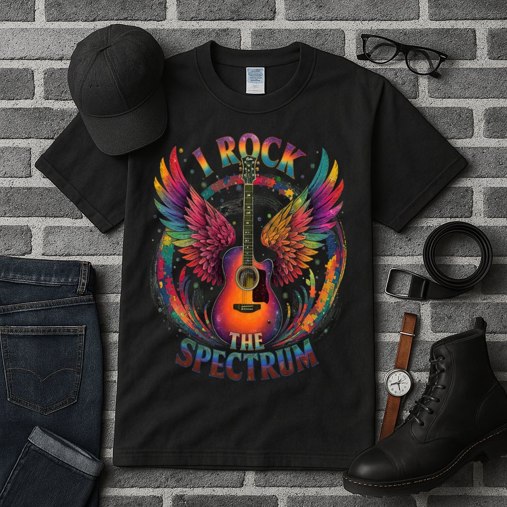 Cute I ROCK THE SPECTRUM Autism Dad Peace Love Unique I Tall T-Shirt