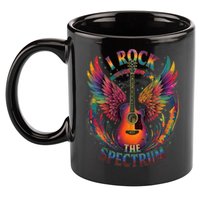 Cute I ROCK THE SPECTRUM Autism Dad Peace Love Unique I 11oz C Handle Ceramic Mug