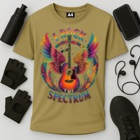 Cute I ROCK THE SPECTRUM Autism Dad Peace Love Unique I Cooling Performance Crew T-Shirt