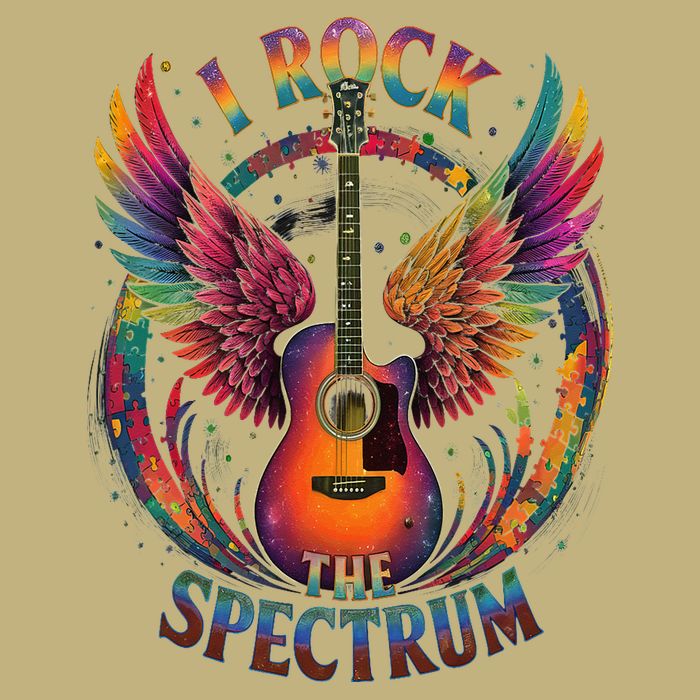 Cute I ROCK THE SPECTRUM Autism Dad Peace Love Unique I Cooling Performance Crew T-Shirt