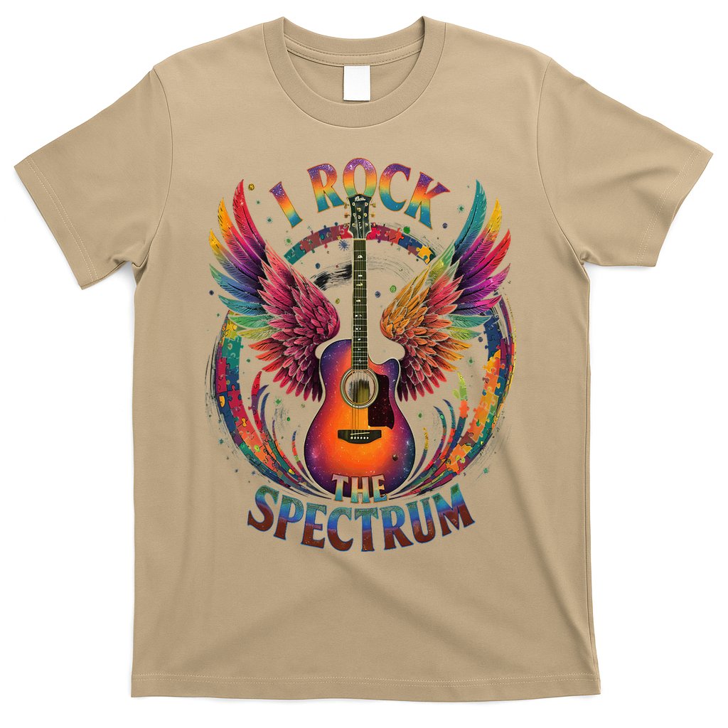 Cute I ROCK THE SPECTRUM Autism Dad Peace Love Unique I T-Shirt