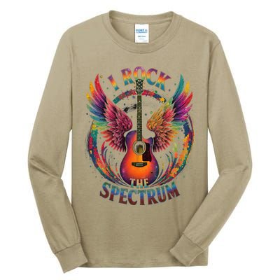 Cute I ROCK THE SPECTRUM Autism Dad Peace Love Unique I Tall Long Sleeve T-Shirt