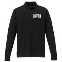 Cicero Illinois Retro Vintage Performance Long Sleeve Polo