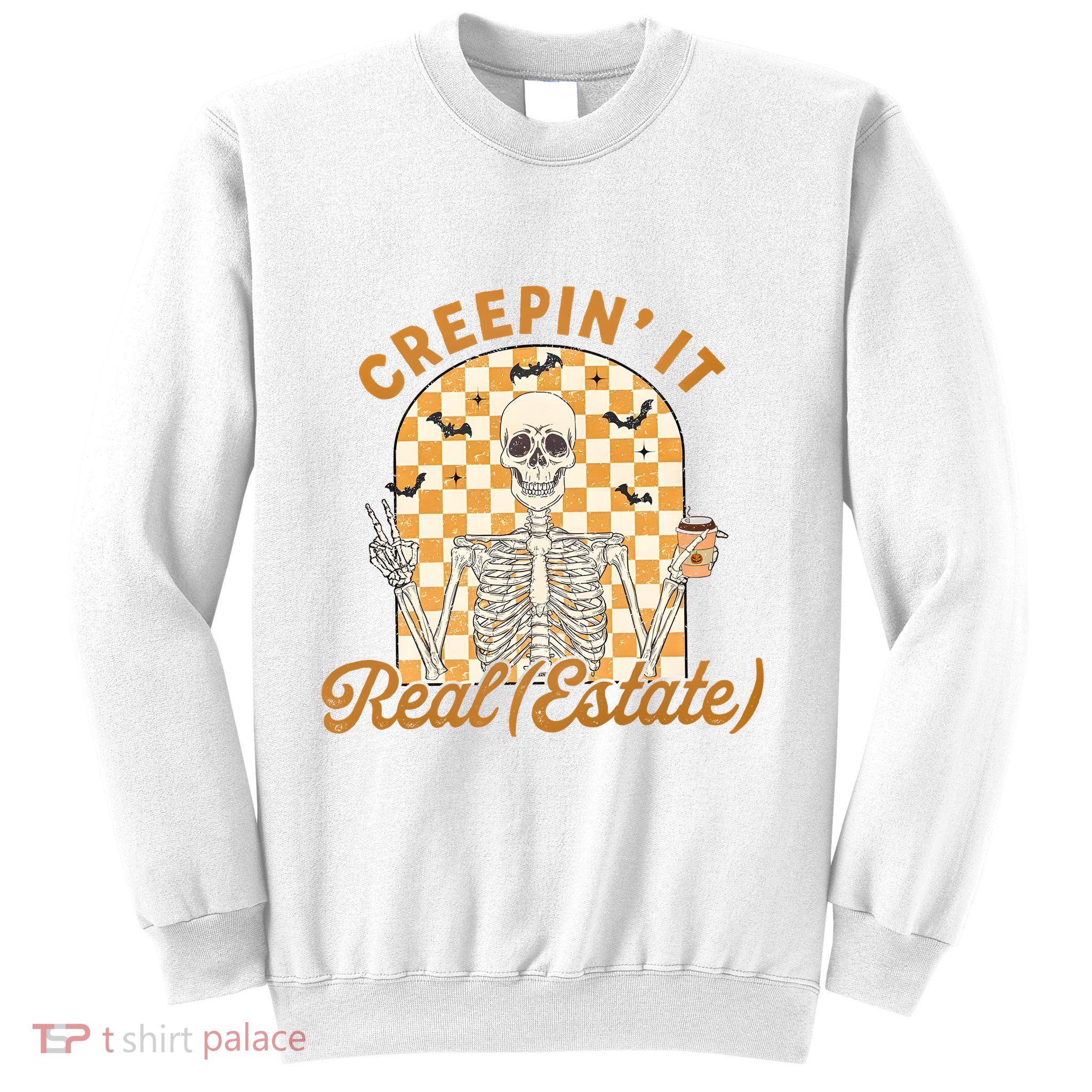 Creepin It Real Estate Gift For Real Estate Agent Halloween Sweatshirt