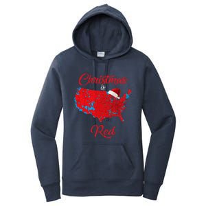 Christmas Is Red 2024 Electoral Map Trump Landslide Holiday Women's Pullover Hoodie