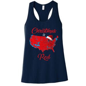 Christmas Is Red 2024 Electoral Map Trump Landslide Holiday Women's Racerback Tank