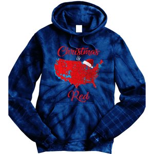 Christmas Is Red 2024 Electoral Map Trump Landslide Holiday Tie Dye Hoodie