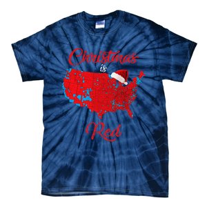 Christmas Is Red 2024 Electoral Map Trump Landslide Holiday Tie-Dye T-Shirt