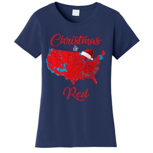 Christmas Is Red 2024 Electoral Map Trump Landslide Holiday Women's T-Shirt