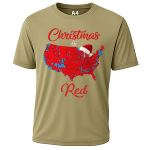 Christmas Is Red 2024 Electoral Map Trump Landslide Holiday Cooling Performance Crew T-Shirt