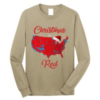 Christmas Is Red 2024 Electoral Map Trump Landslide Holiday Long Sleeve Shirt