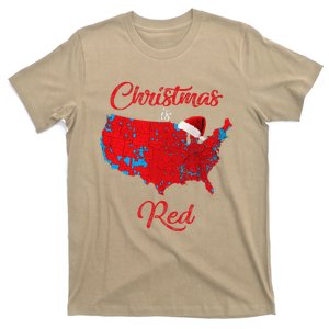 Christmas Is Red 2024 Electoral Map Trump Landslide Holiday T-Shirt